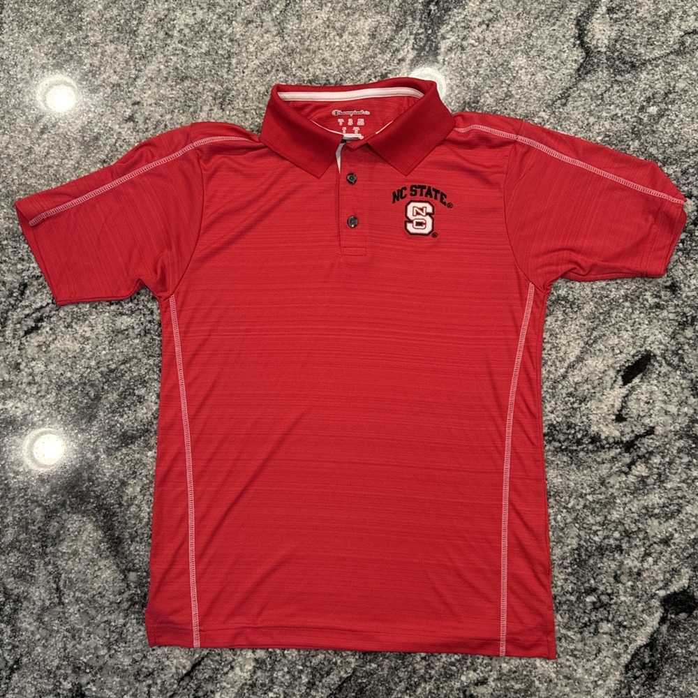NC State Wolfpack Polo Shirt Size Small Red Champion NCAA North Carolina State